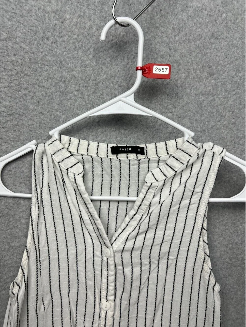 PAZZO Button Up Shirt Dress Womens S Striped Beach Simple Casual